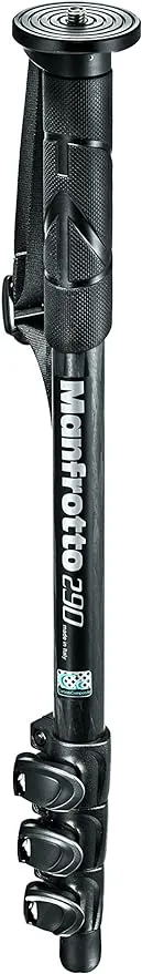 Manfrotto 290 Carbon Fiber 4-Section Monopod (MM290C4US), Black, 59"