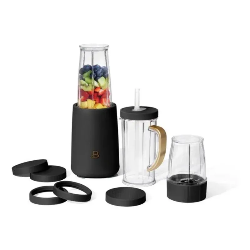 Beautiful Personal Blender, 12 Piece Set by Drew Barrymore (Black sesame)