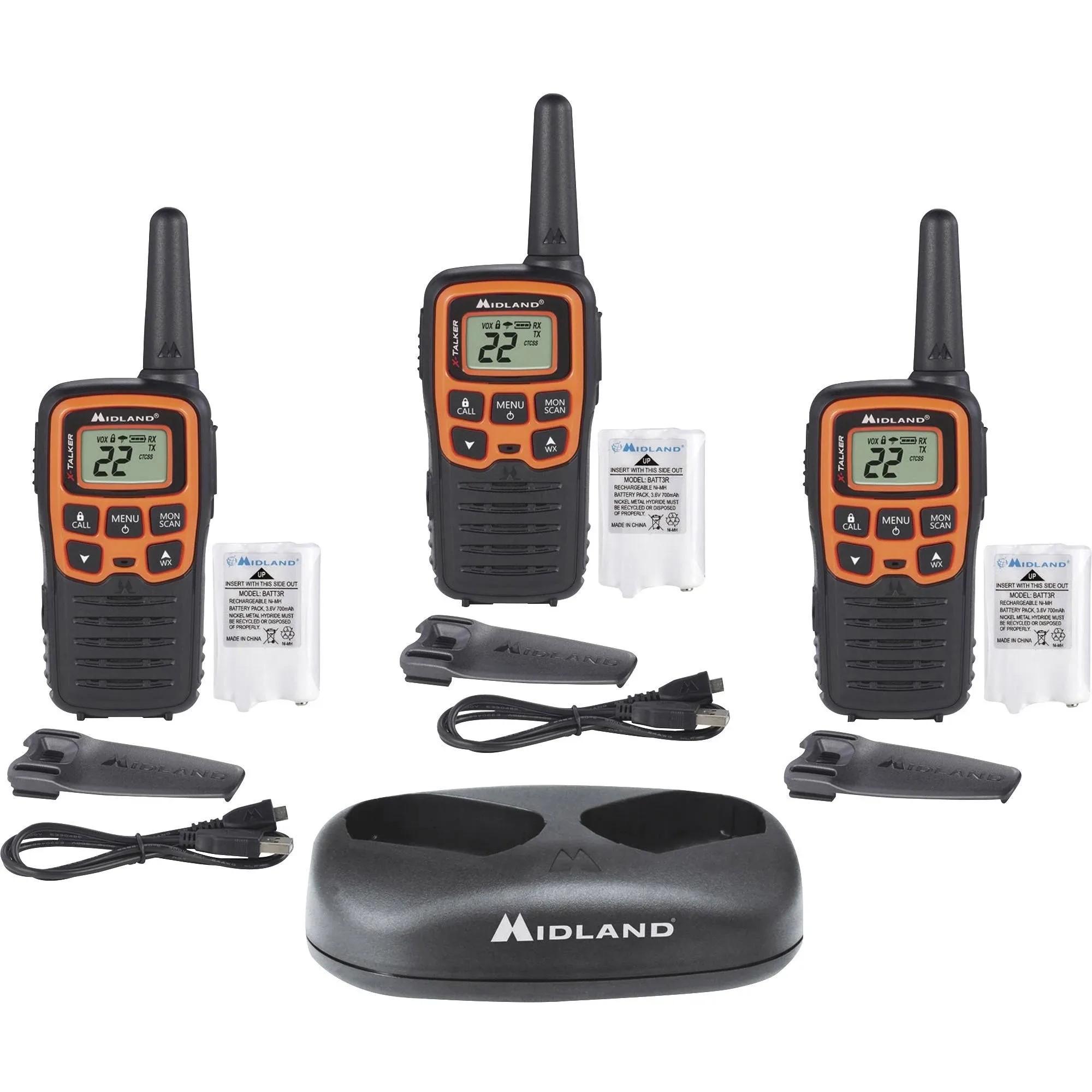 Midland T51X3VP3 X-TALKER Two Way Radios, 3 pk.