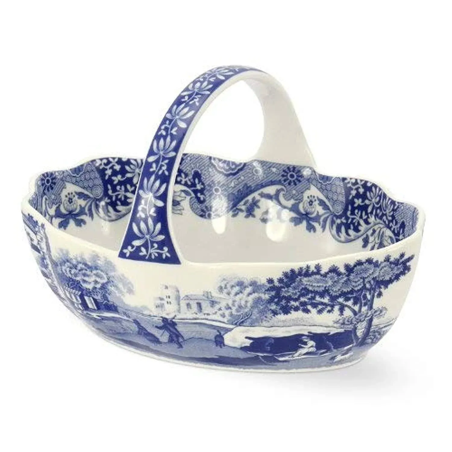 Spode Blue Italian Handled Basket