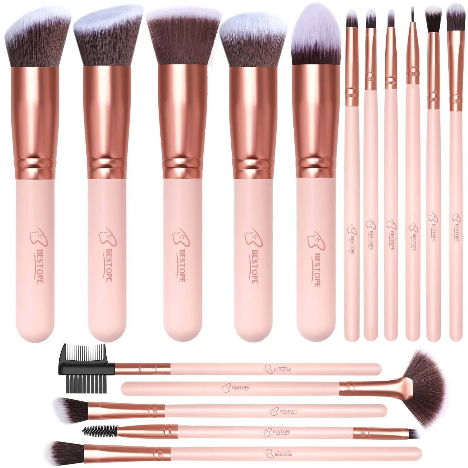 Makeup Brushes Makeup Brush Set - 16 Pcs Premium Synthetic Foundation Conceal...