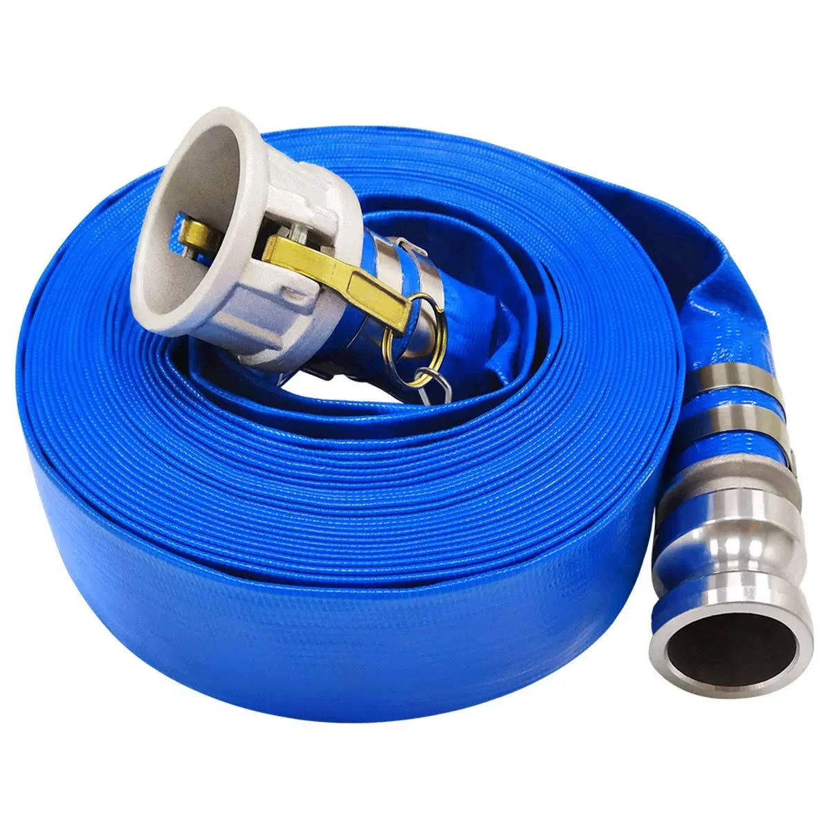 Eastrans Blue PVC Backwash Hose for Swimming Pools, Heavy Duty Discharge Hose Reinforced Pool Drain Hose with Aluminum and