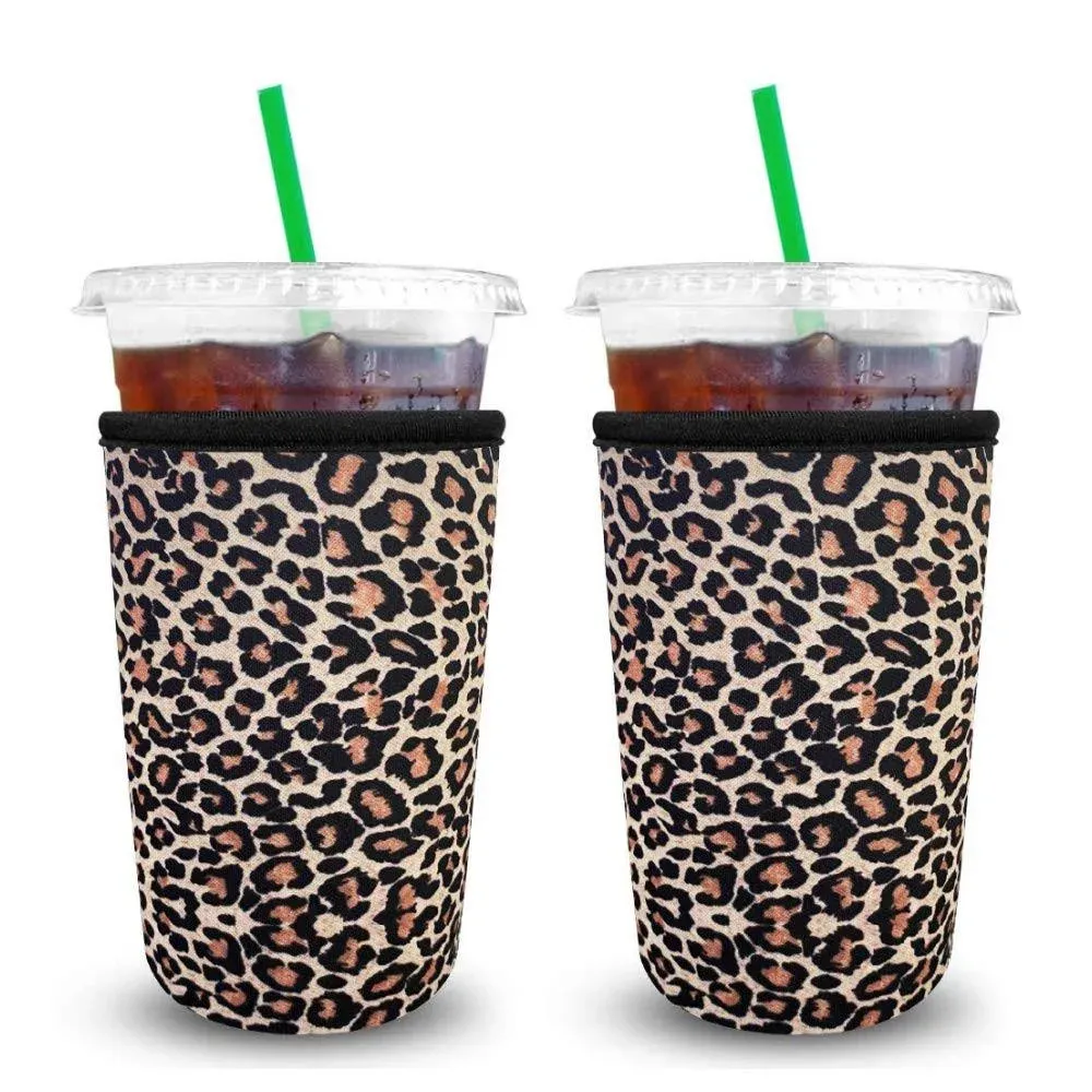 XccMe Reusable Iced Coffee Sleeves Neoprene Insulator Cup Cover for Cold Drinks ...