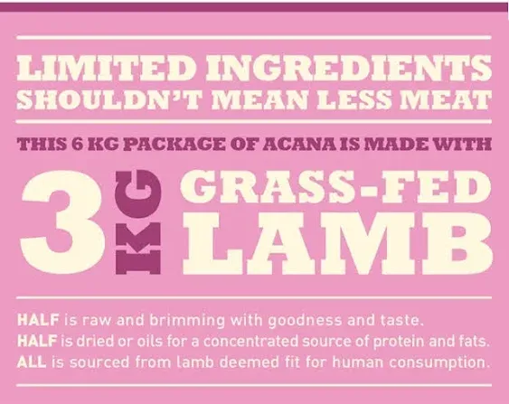 Acana Lamb and Apple Singles Formula Dog Food, 13 Pound Bag