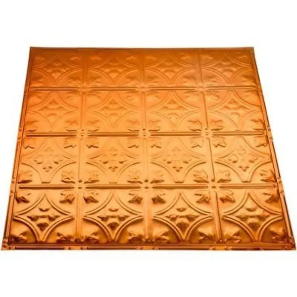 Great Lakes Tin Hamilton 2 ft. x 2 ft. Nail Up Metal Ceiling Tile in Copper (Case of 5) T5208