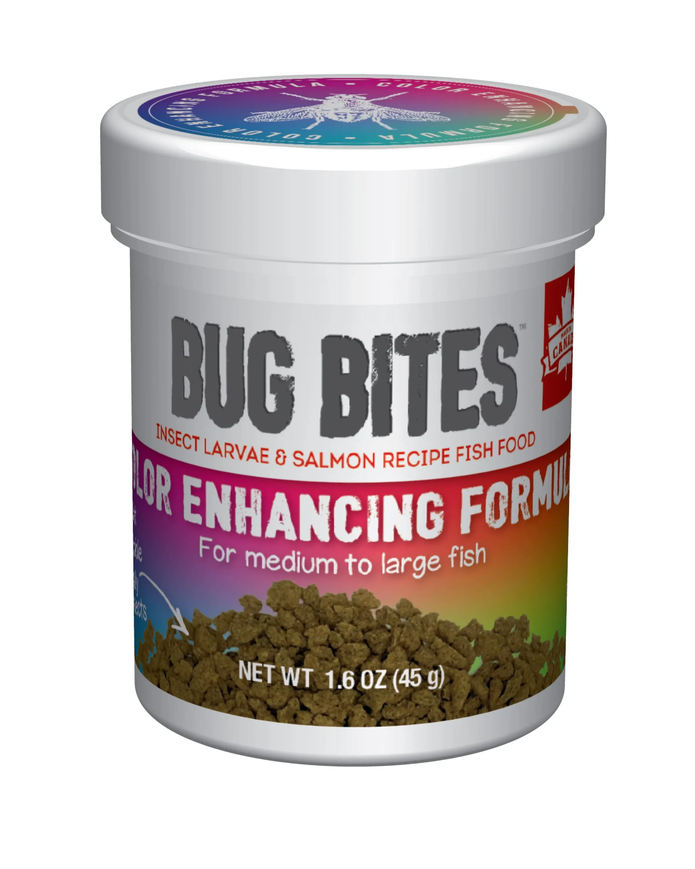 Fluval Bug Bites Color Enhancing Fish Food for Tropical Fish, Flakes for Small to Medium Sized Fish, 3.17 oz., A7348, Brown