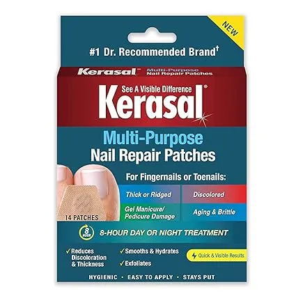 Kerasal Multi-Purpose Nail Repair Patches for Damaged Nails, 8-Hour Treatment Restores Healthy Appearance, 14 CountKerasal Multi-Purpose Nail Repair Patches for Damaged…