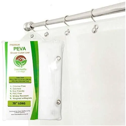 XL Heavy Duty PEVA Frost Shower Curtain Liner with Suction Cups - 70 X 78 in....