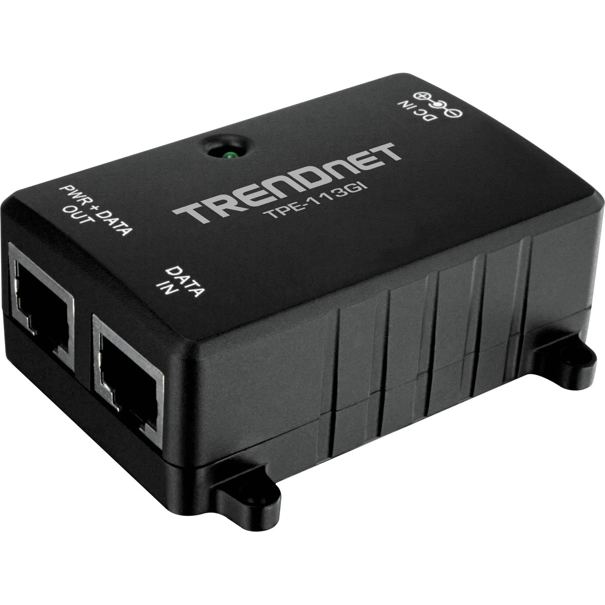 TRENDnet TPE-113GI Gigabit Power over Ethernet (PoE) Injector, Full Duplex Gigabit Speeds, Network Devices Up To 100M (328 ft), 15.4W, Black