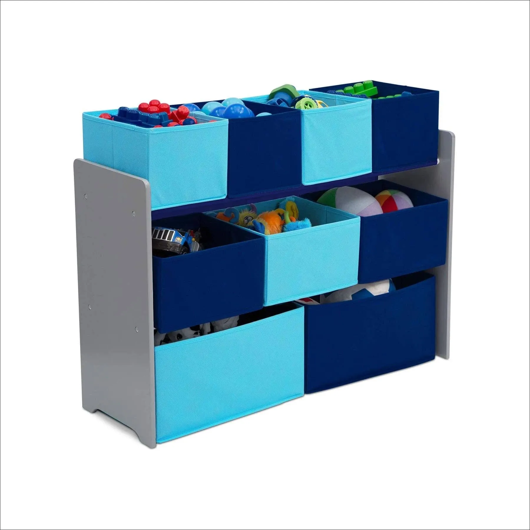 Delta Children Deluxe Multi-Bin Toy Organizer with Storage Bins , Grey/Blue