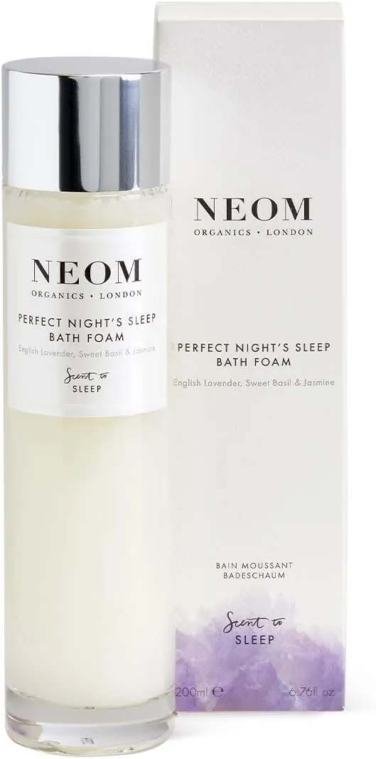 NEOM – Perfect Night’s Sleep Bath Foam, 6.76 fl oz | Lavender & Jasmine | Coconut & Almond Oil | Scent to Sleep | Vegan & Cruelty Free…