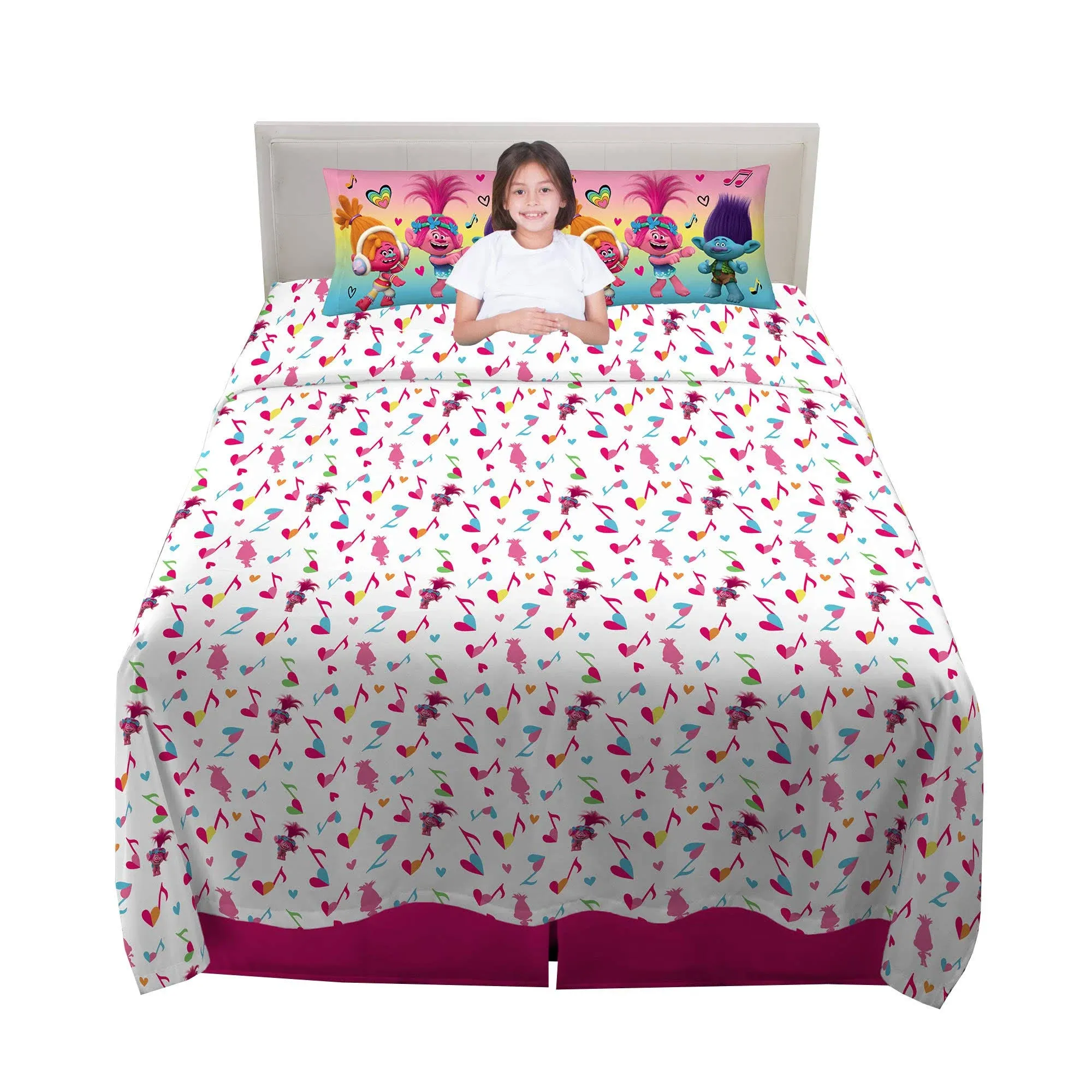 Franco Kids Bedding Super Soft Sheet Set, 4 Piece Full Size, Trolls(Print May Vary)