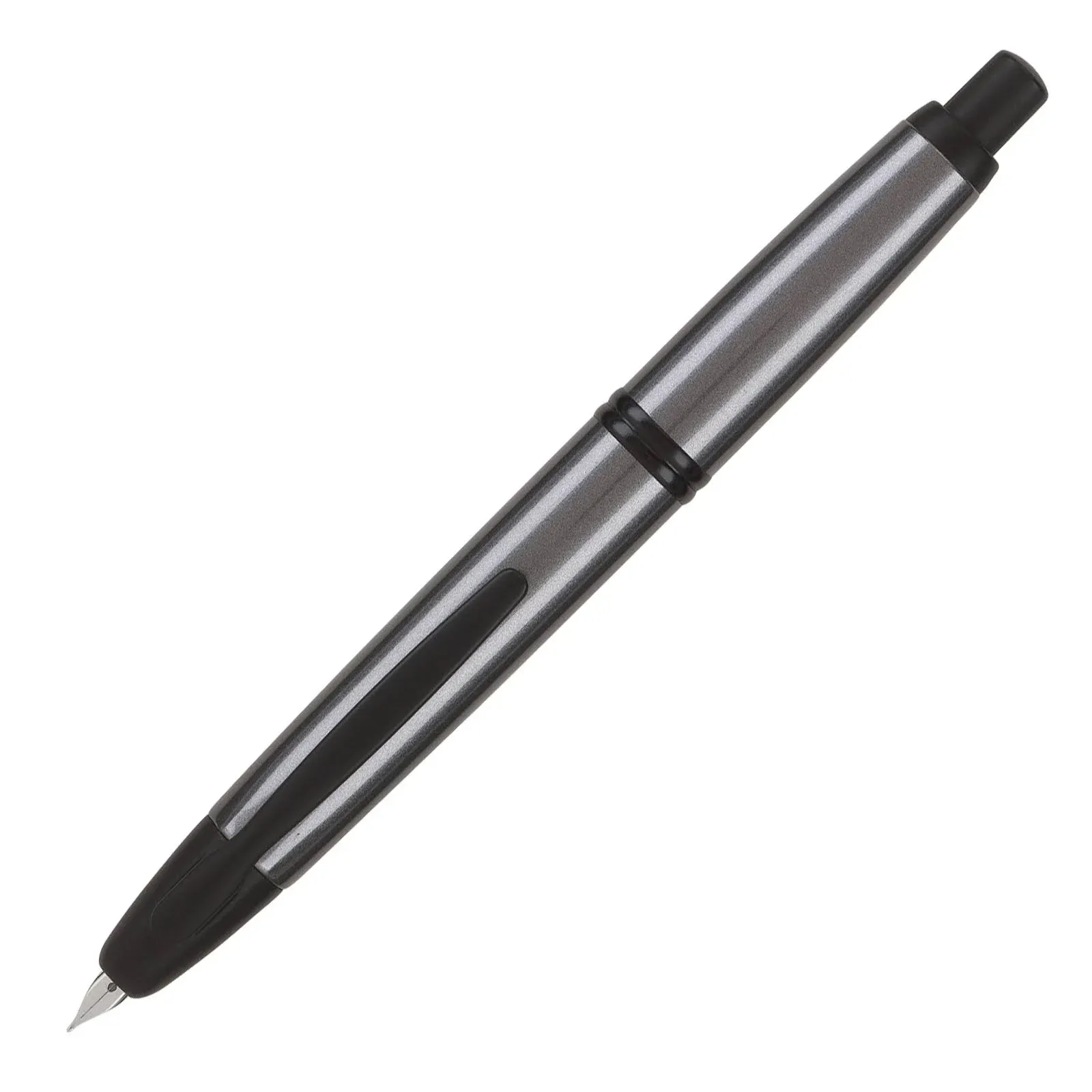 PILOT Vanishing Point Collection Refillable & Retractable Fountain Pen, Gun Metal Gray Barrel with Matte Black Accents, Blue Ink, Broad Nib (60585)