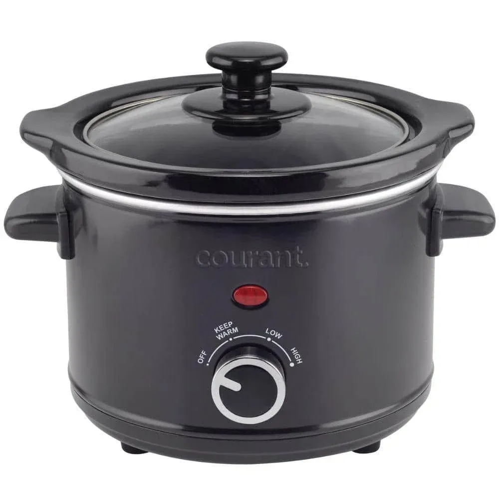 Courant 1.6 qt. Black Mini Slow Cooker with 3-Cooking Settings MCSC1524K974