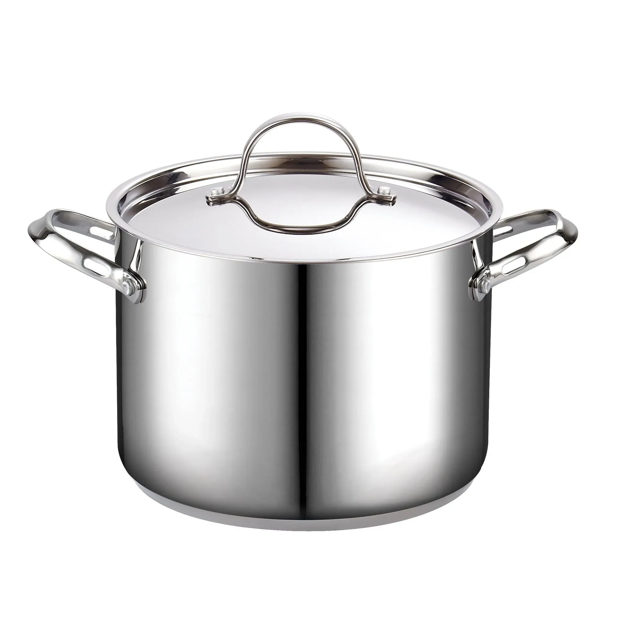 18/10 Stainless Steel Stockpot 8-Quart, Classic Deep Cooking Pot Canning Cookwar