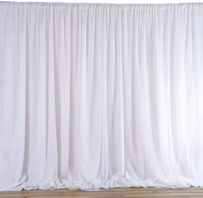 AK-Trading IFR Chiffon Drapes Panels for Wedding Events & Decor- Backdrop Draping Curtains (58"x120", White)