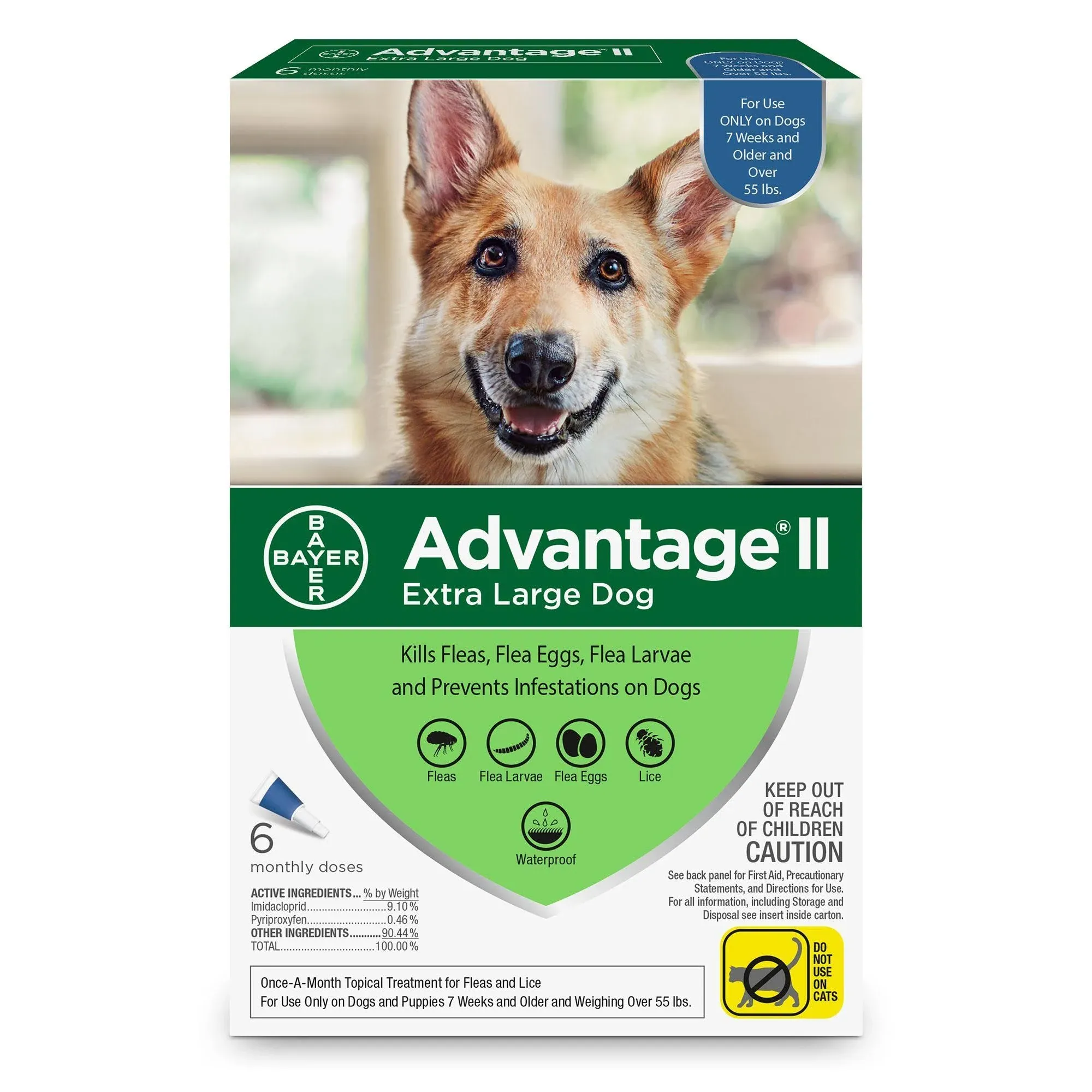 Advantage II for Dogs Over 55 lbs (6 Month)