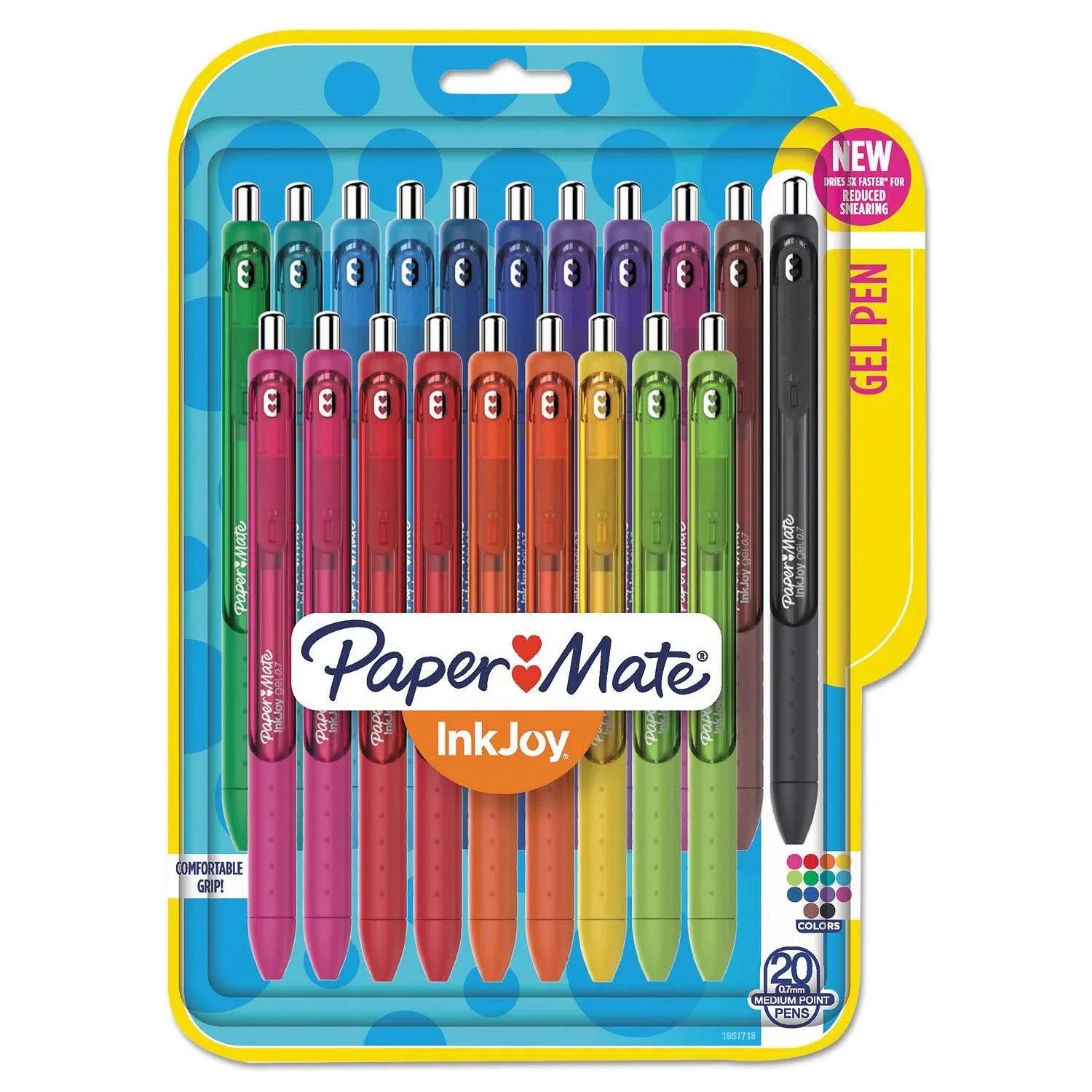 Paper Mate InkJoy Gel Medium Point Pens, Assorted Ink - 20 Pack