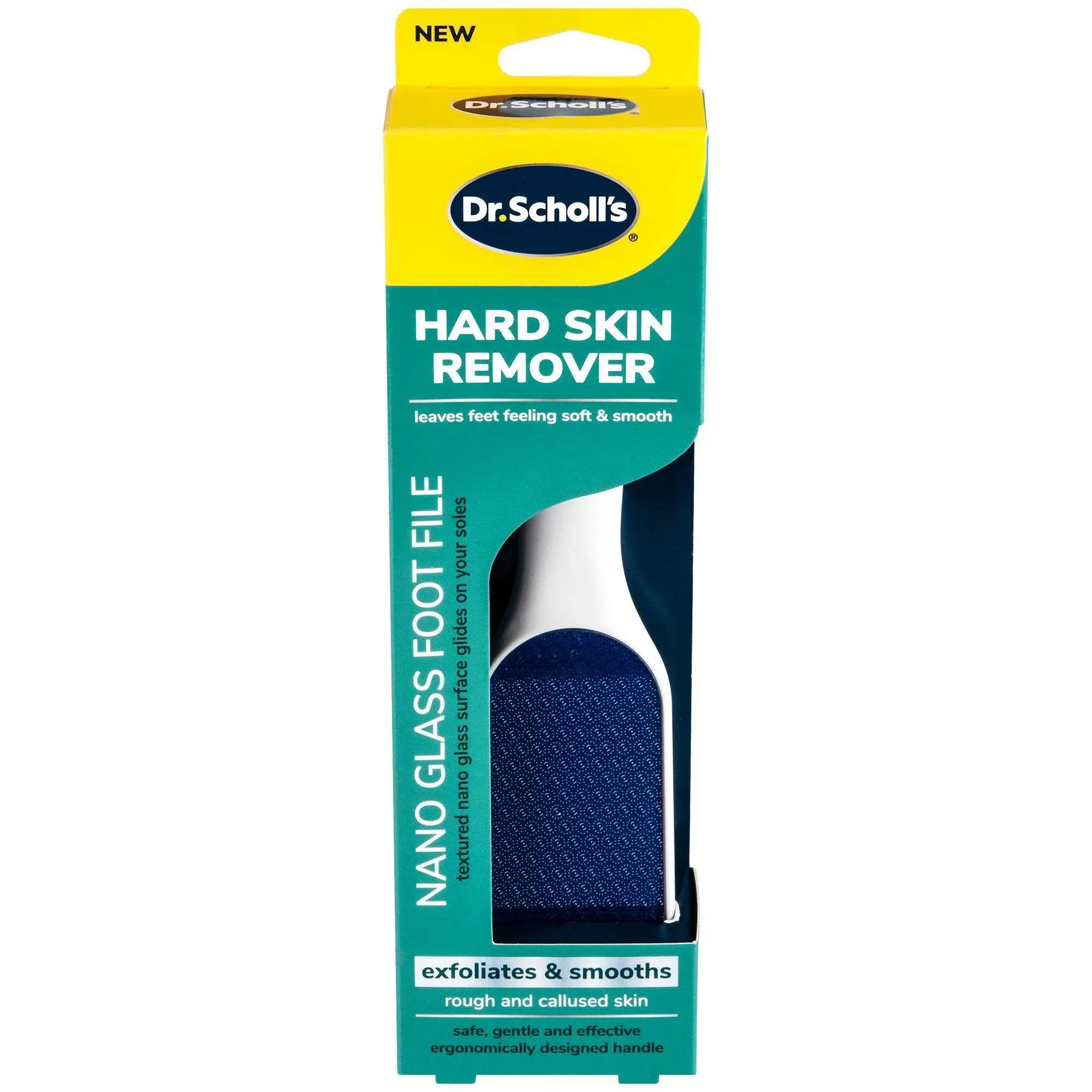 Dr. Scholl's Hard Skin Remover Nano Glass Foot File - Foot Callus Remover, Durable Foot Scrubber, Dead Skin Remover, Hygienic Pedicure Tool, Long Lasting Foot Buffer, Soft Smooth Feet