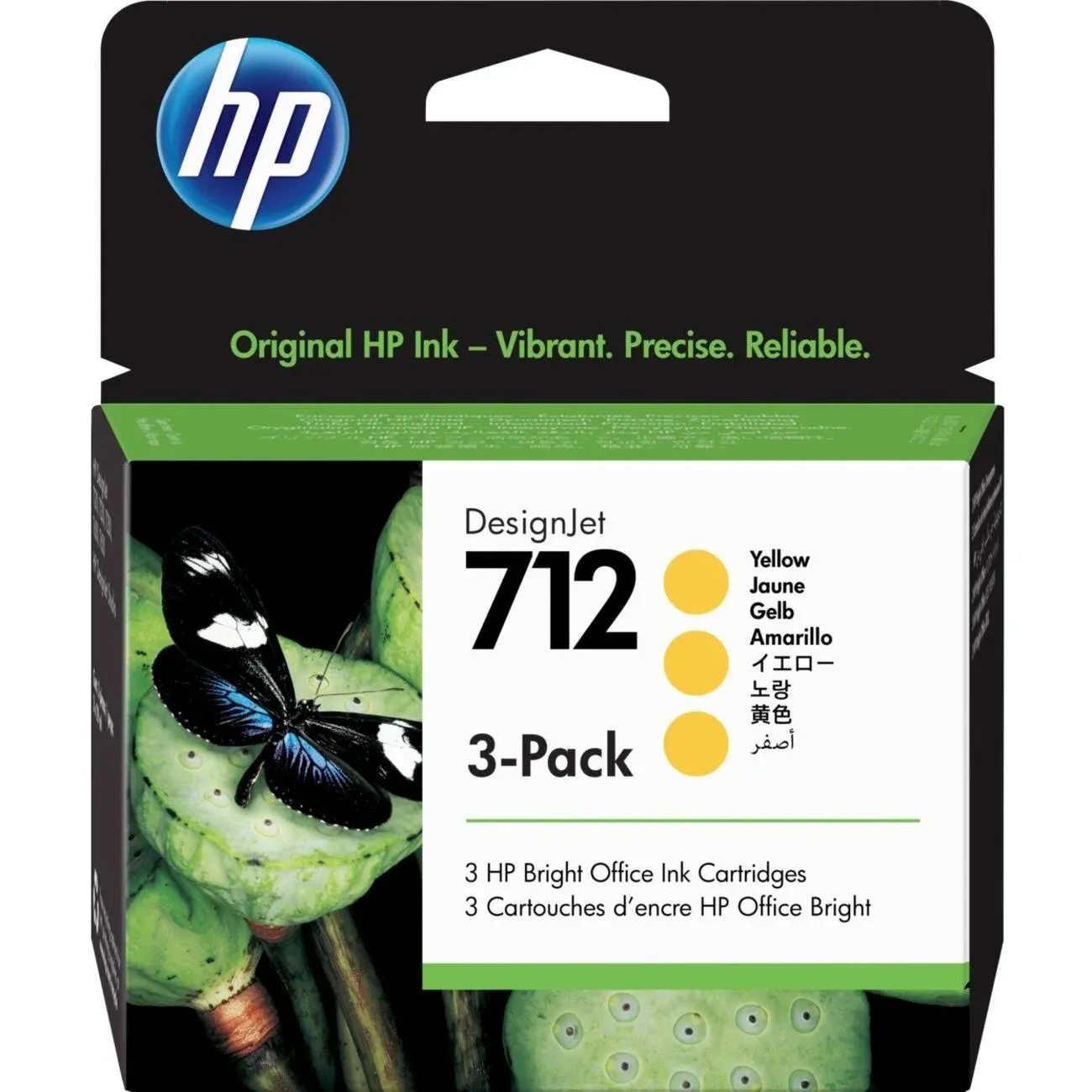 HP 712 (3ED79A) Yellow Original Ink Cartridge (3 Pack)