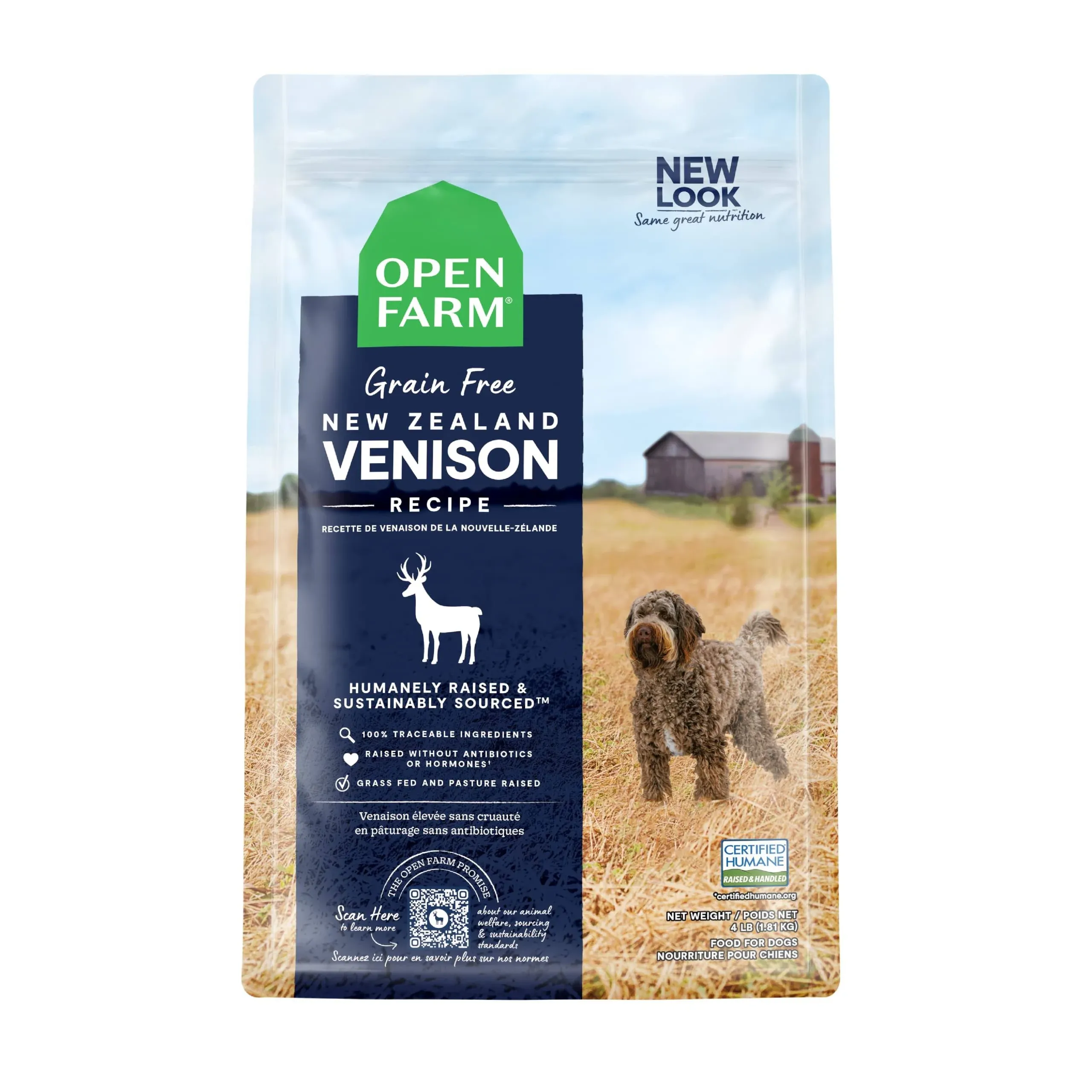 Open Farm New Zealand Venison Grain-Free Dry Dog Food 4lbs