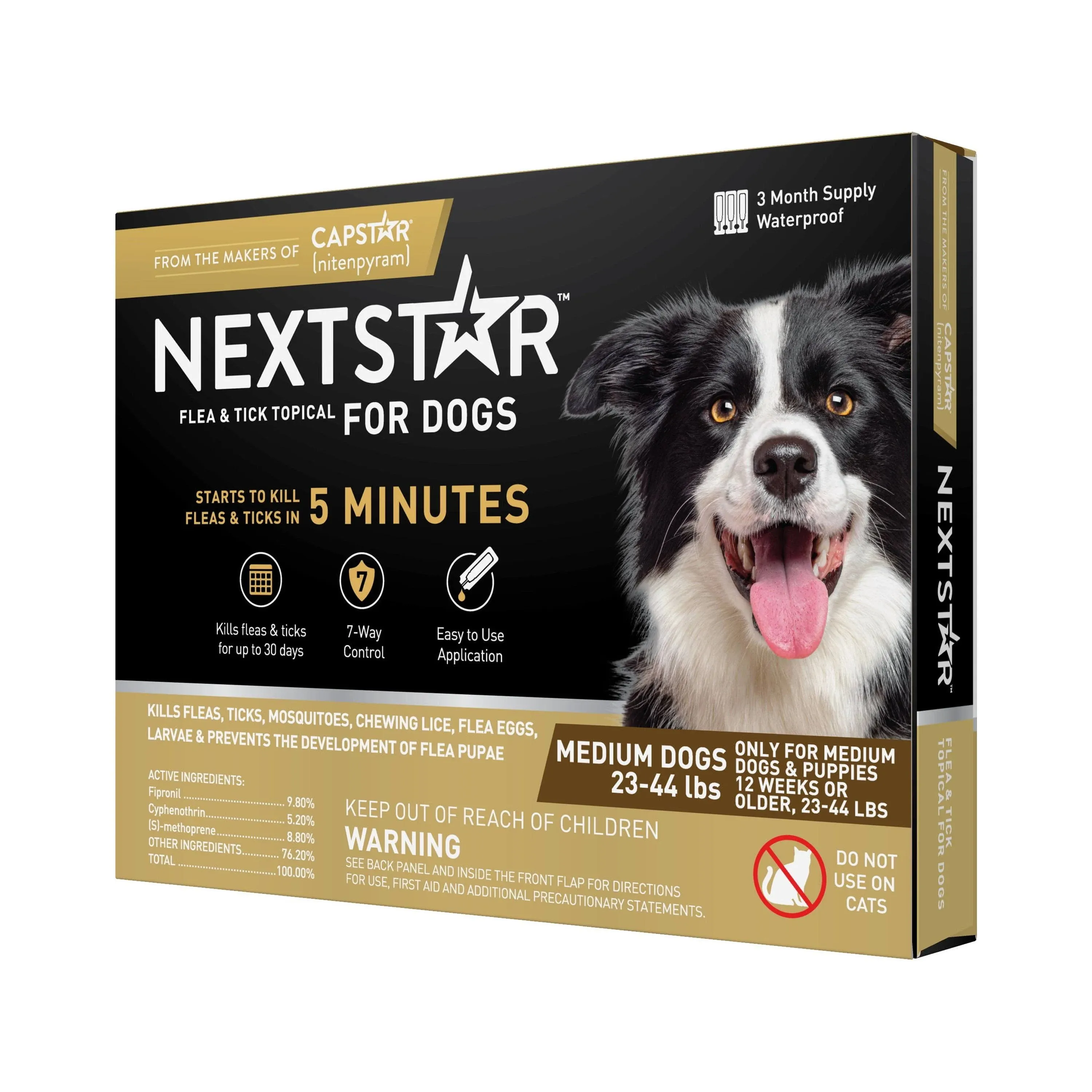 Nextstar Flea & Tick Topical for Medium Dogs 23-44 lbs - 3 ct