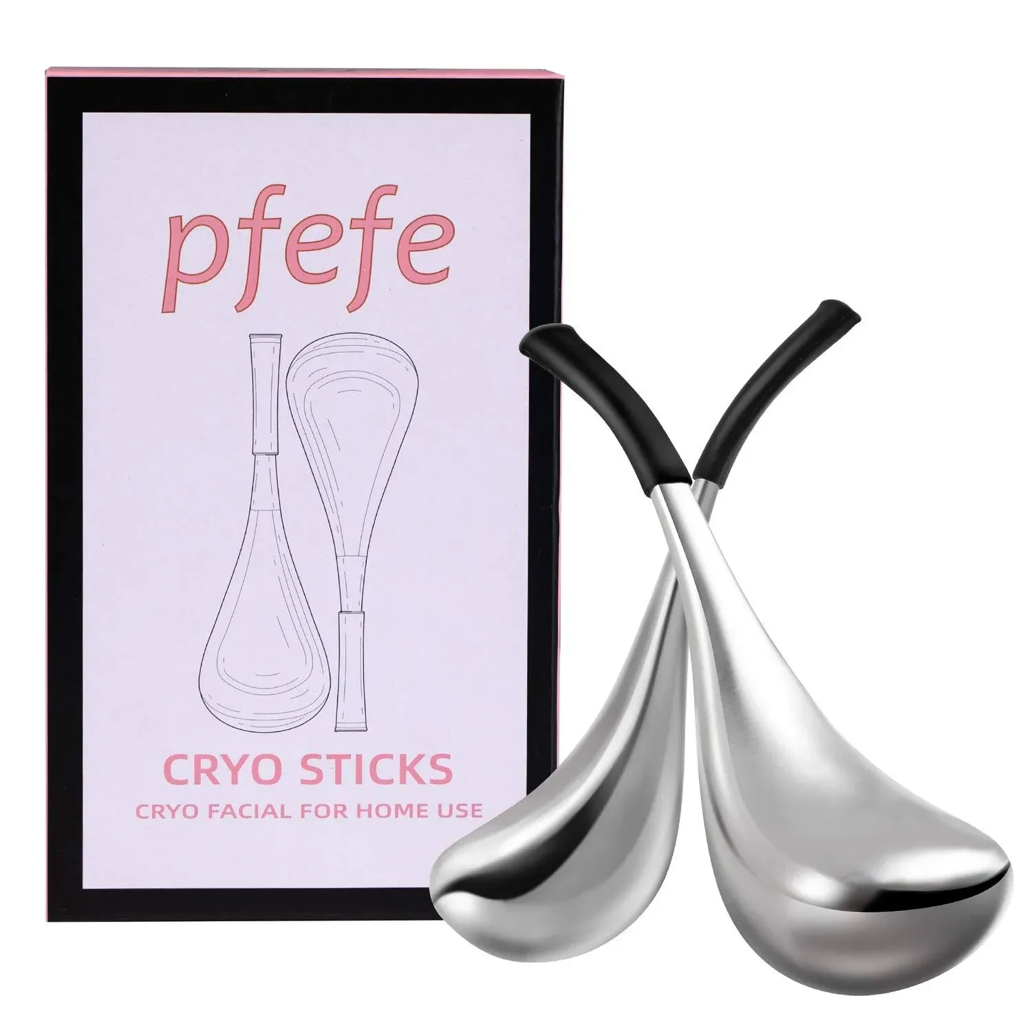 pfefe Ice Globes Facial Skin Care Tools for Women Face Eyes Stainless Steel F...