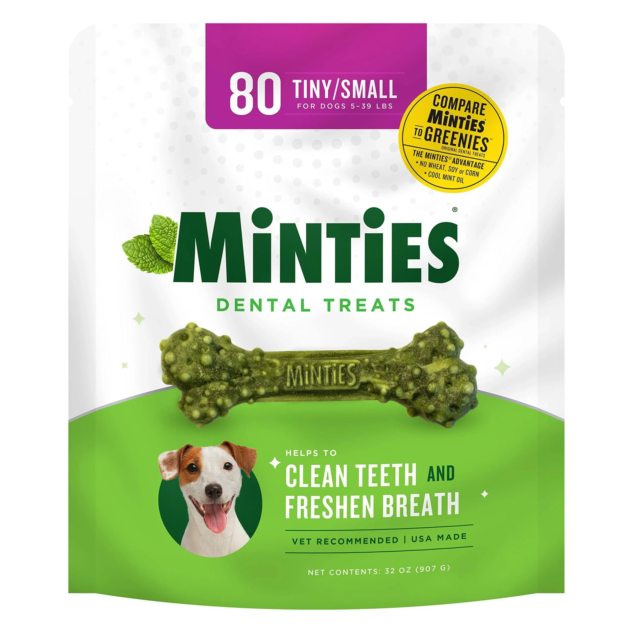 Minties Dental Bone Large Dog Treats, 32 oz