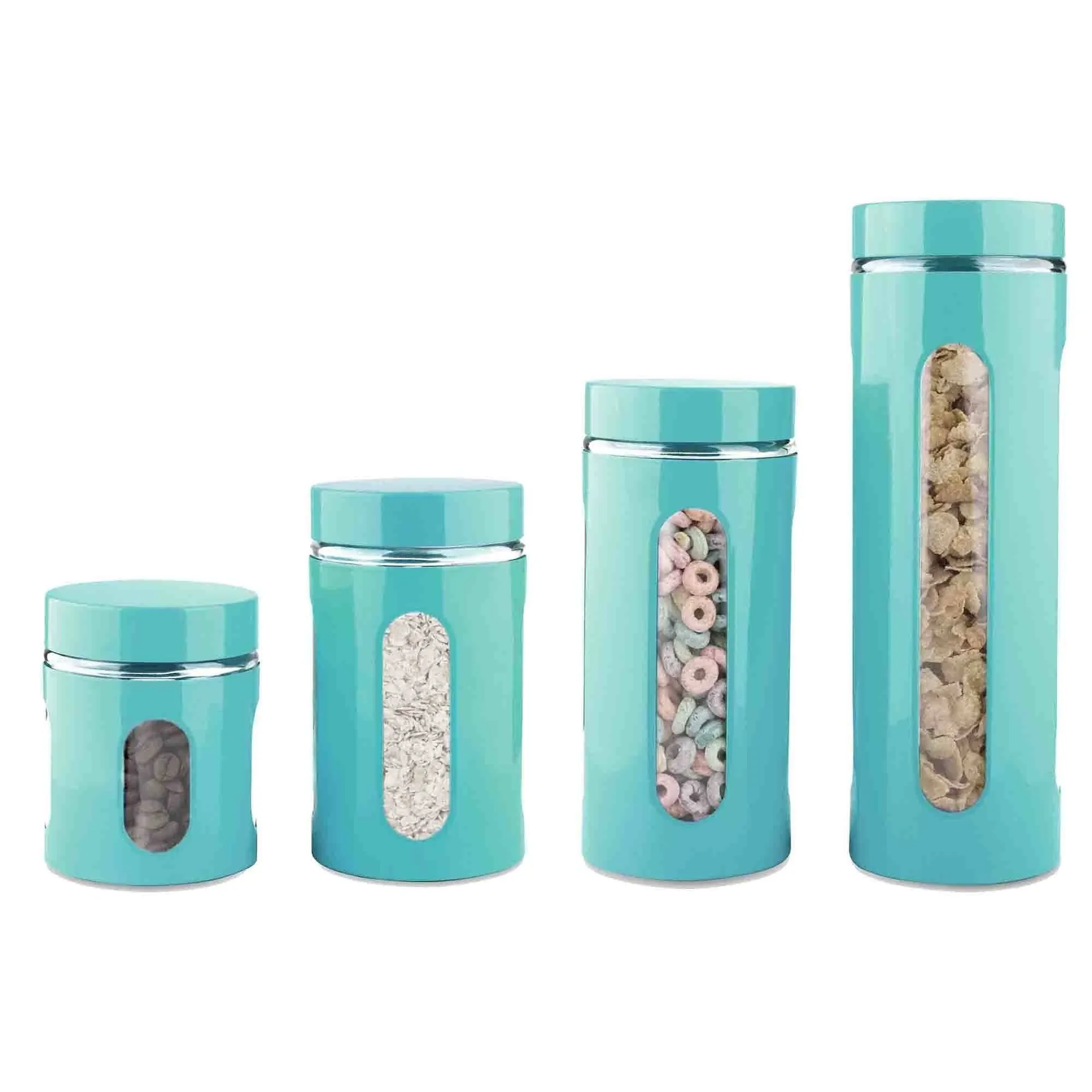 Home Basics 4-pc. Canister Set Turquoise