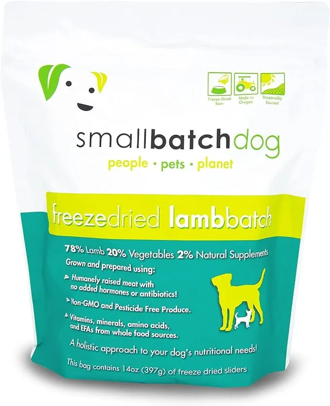 Smallbatch Freeze Dried Sliders Dog Food - Lamb - 14 oz