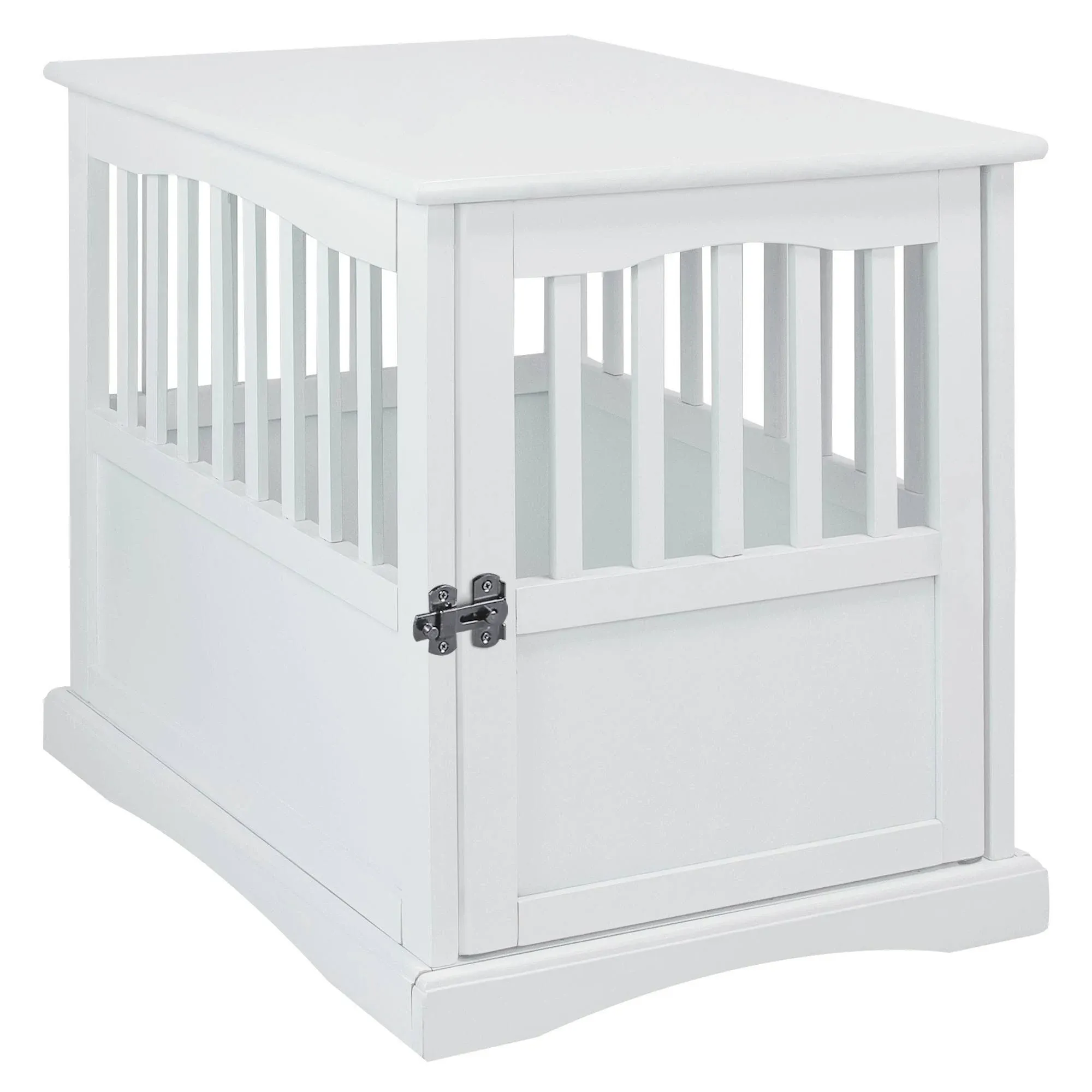 Casual Home Wood Pet Crate End Table, White