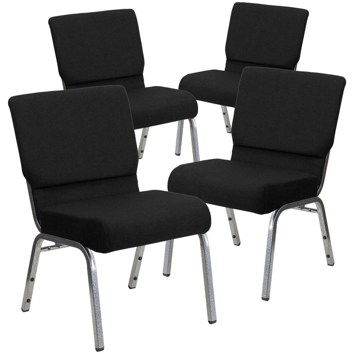 Flash Furniture Hercules Series Fabric Church Stacking Chair Black/Silver Vein ...