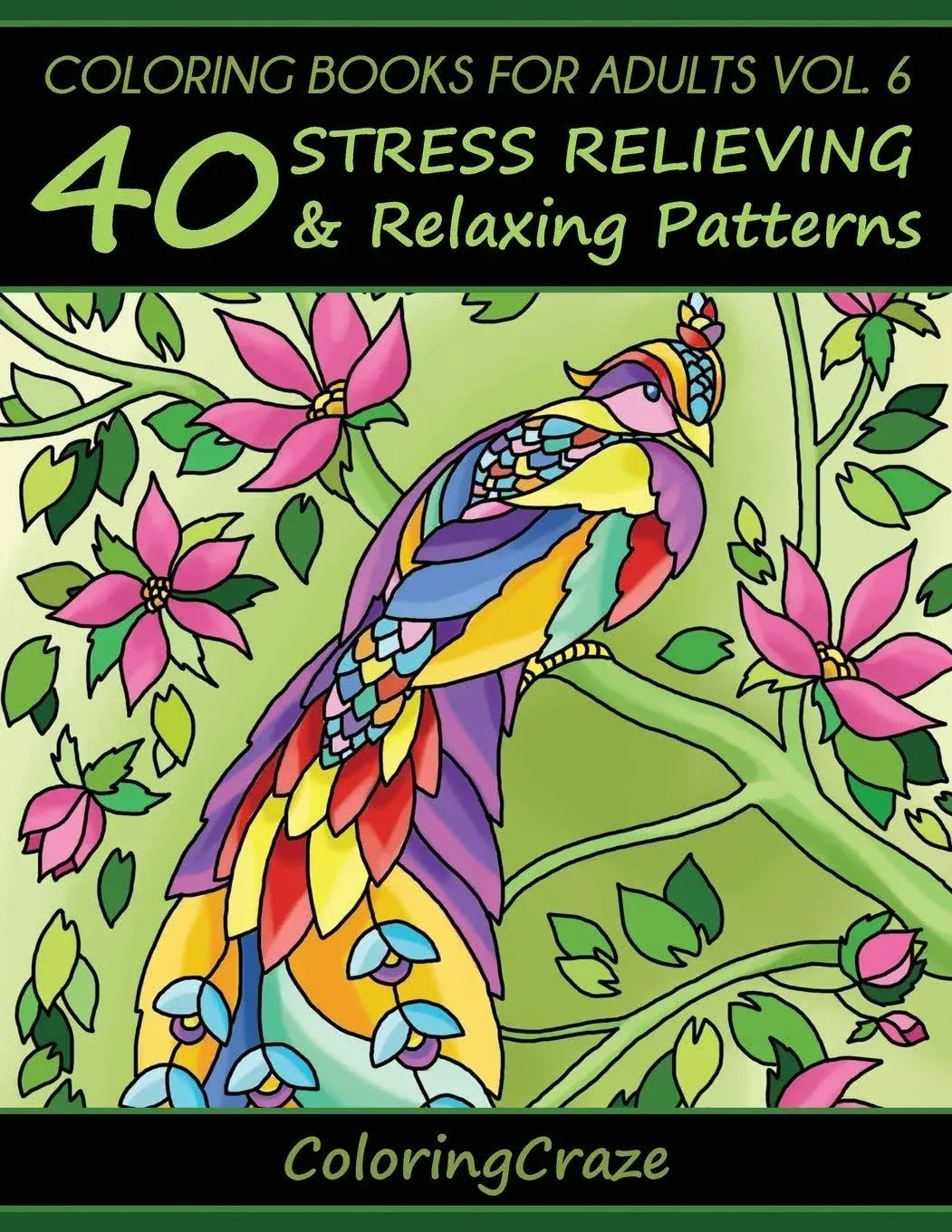 Coloring Books For Adults Volume 6: 40 Stress Relieving And Relaxing Patterns [Book]