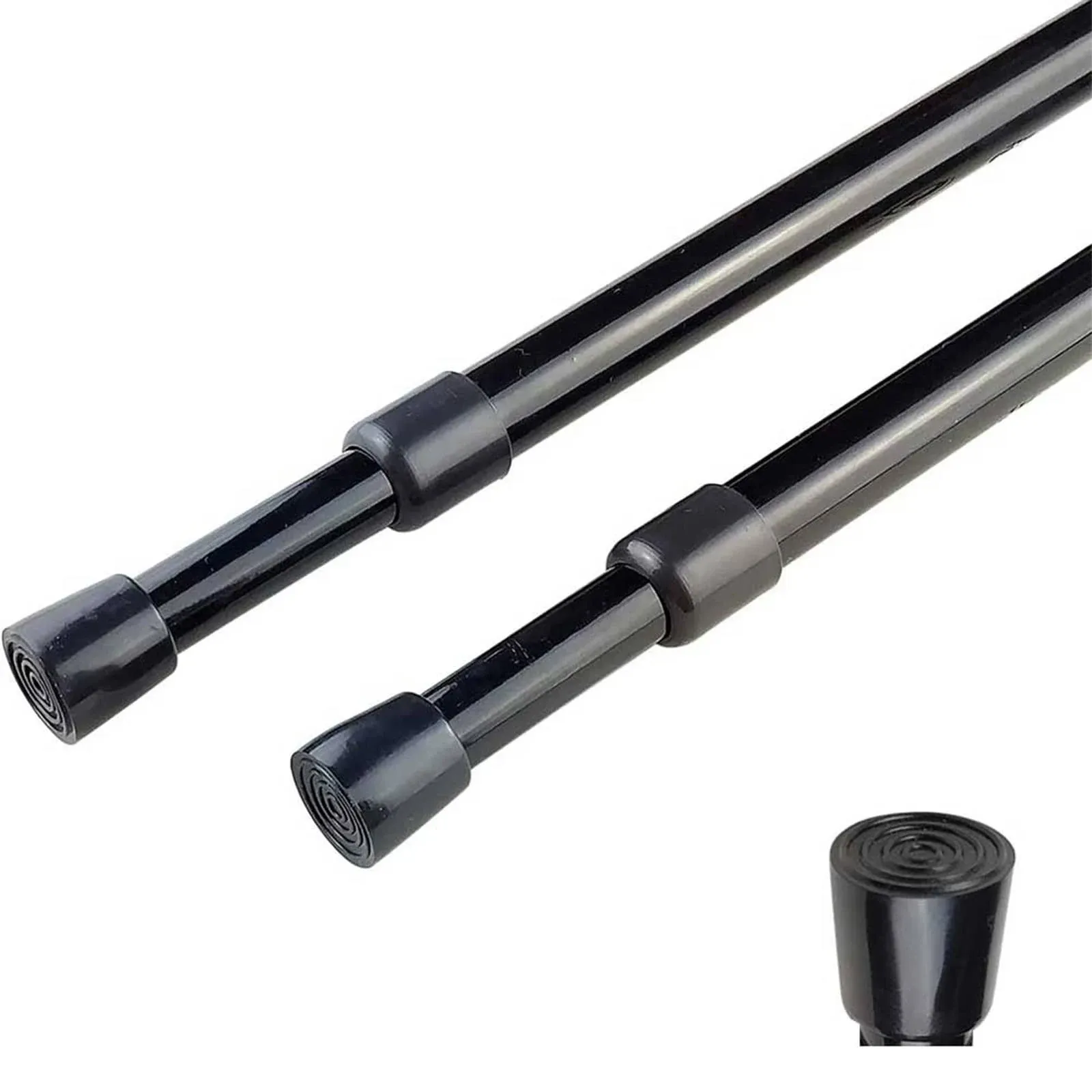 2pcs Spring Tension Curtain Rod，28-43 Inches Adjustable Expandable Pressure 