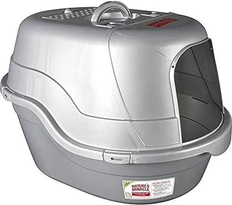 Nature’s Miracle Hooded Flip Top Litter Box, Oval, With Odor Control