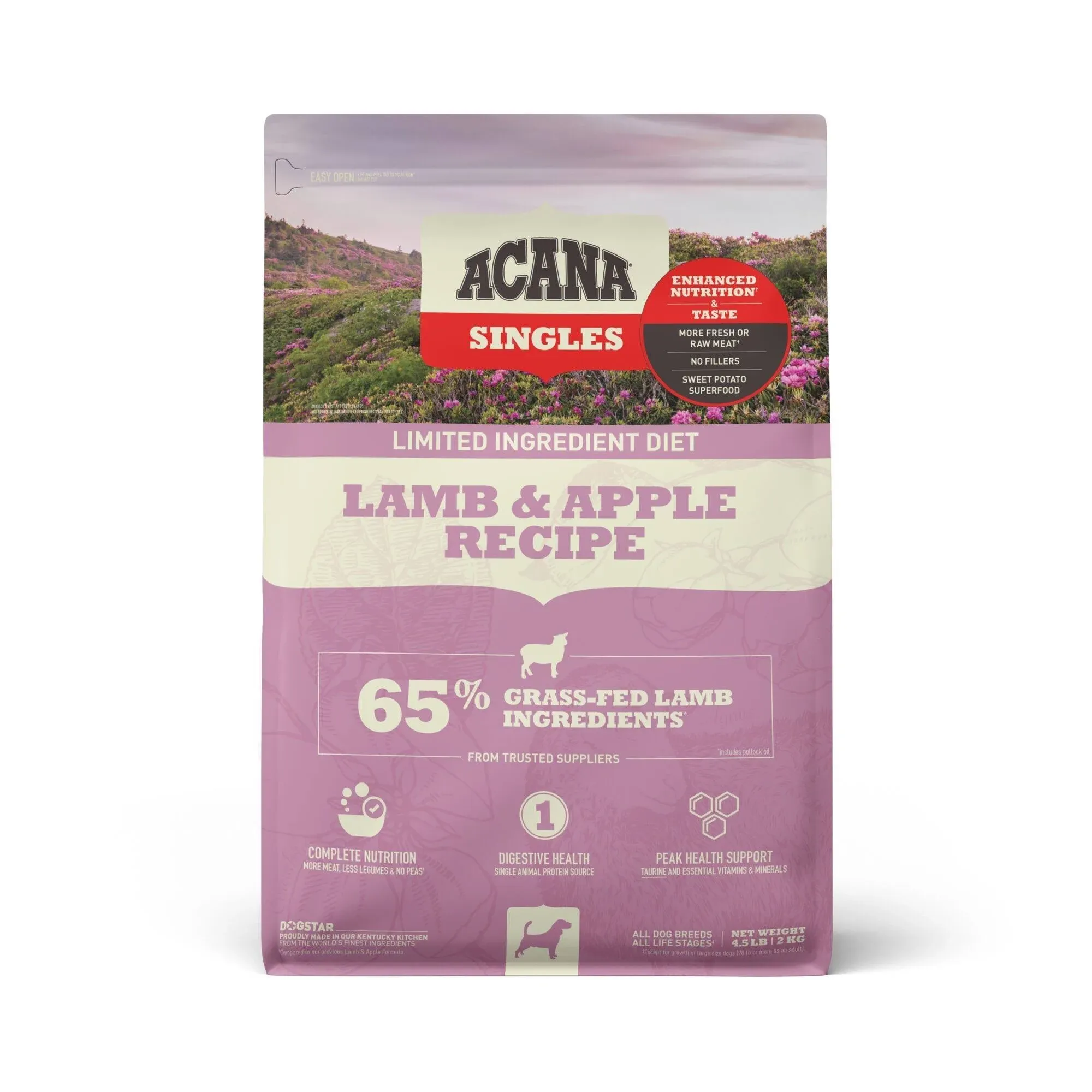 Acana Singles Lamb & Apple Dry Dog Food (4.5 lbs)