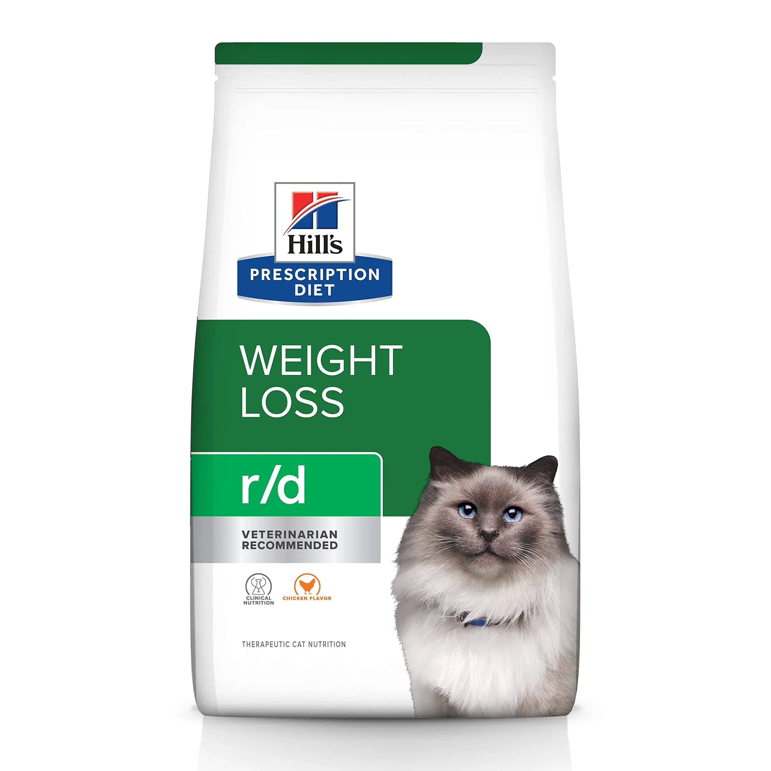 Hill's Prescription Diet r/d Weight Loss Low Calorie Dry Cat Food, Chicken - 4 lb bag