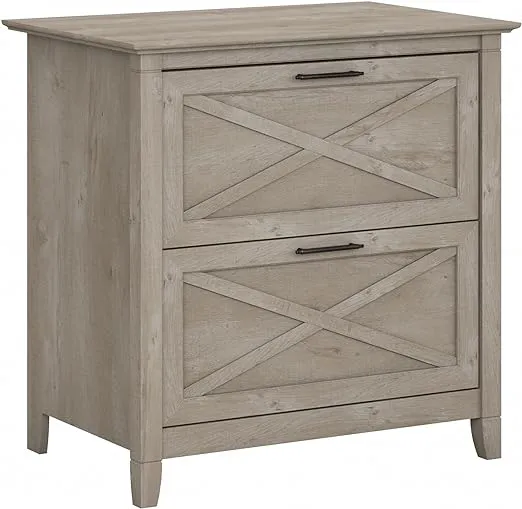 Bush Furniture Key West 2 Drawer Lateral File Cabinet Washed Gray