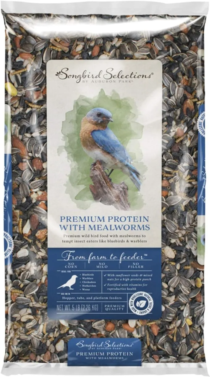 Songbird Selections Premium Protein with Mealworms Wild Bird Seed Wild Bird Food 5 lb