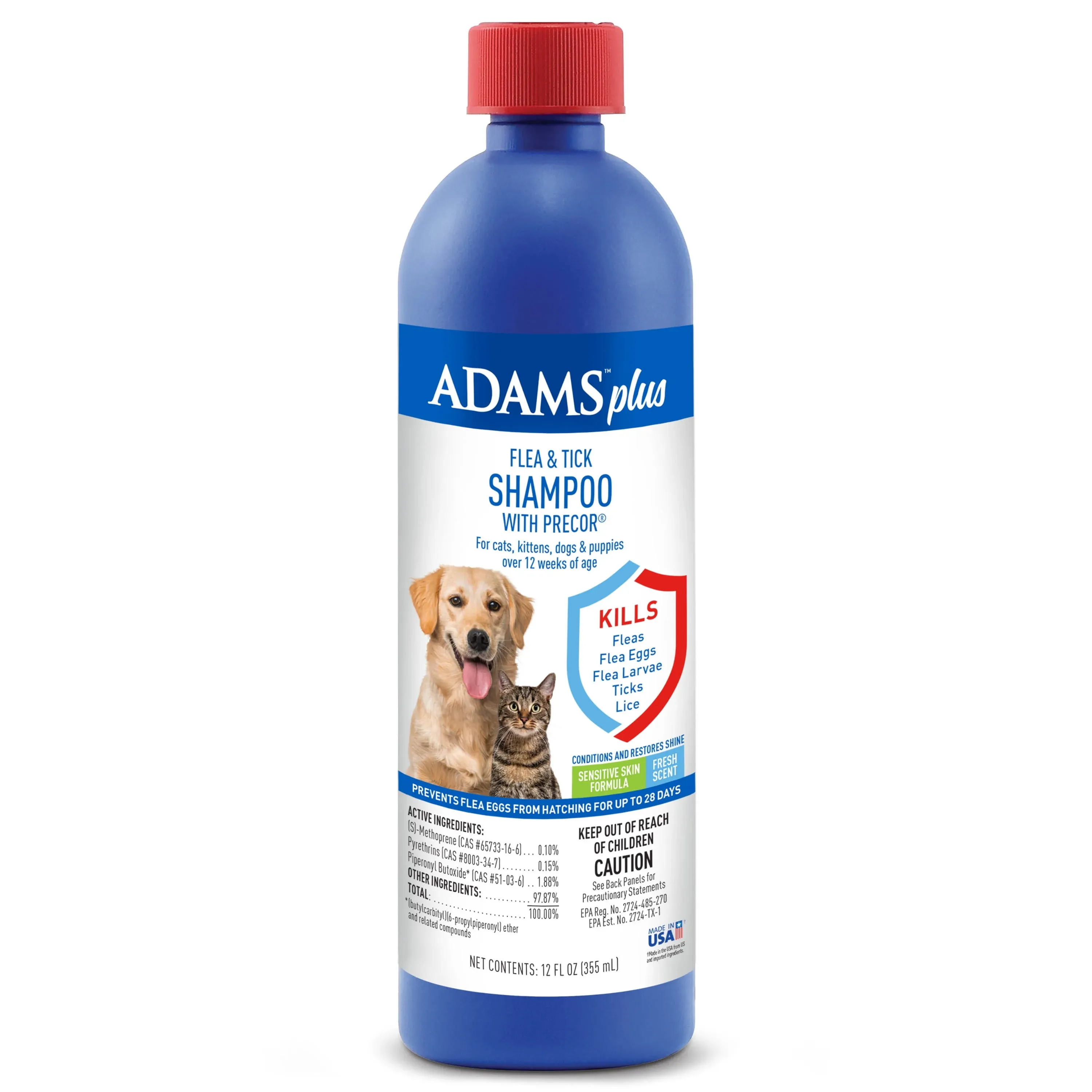 Adams Plus Flea Tick Shampoo with Precor