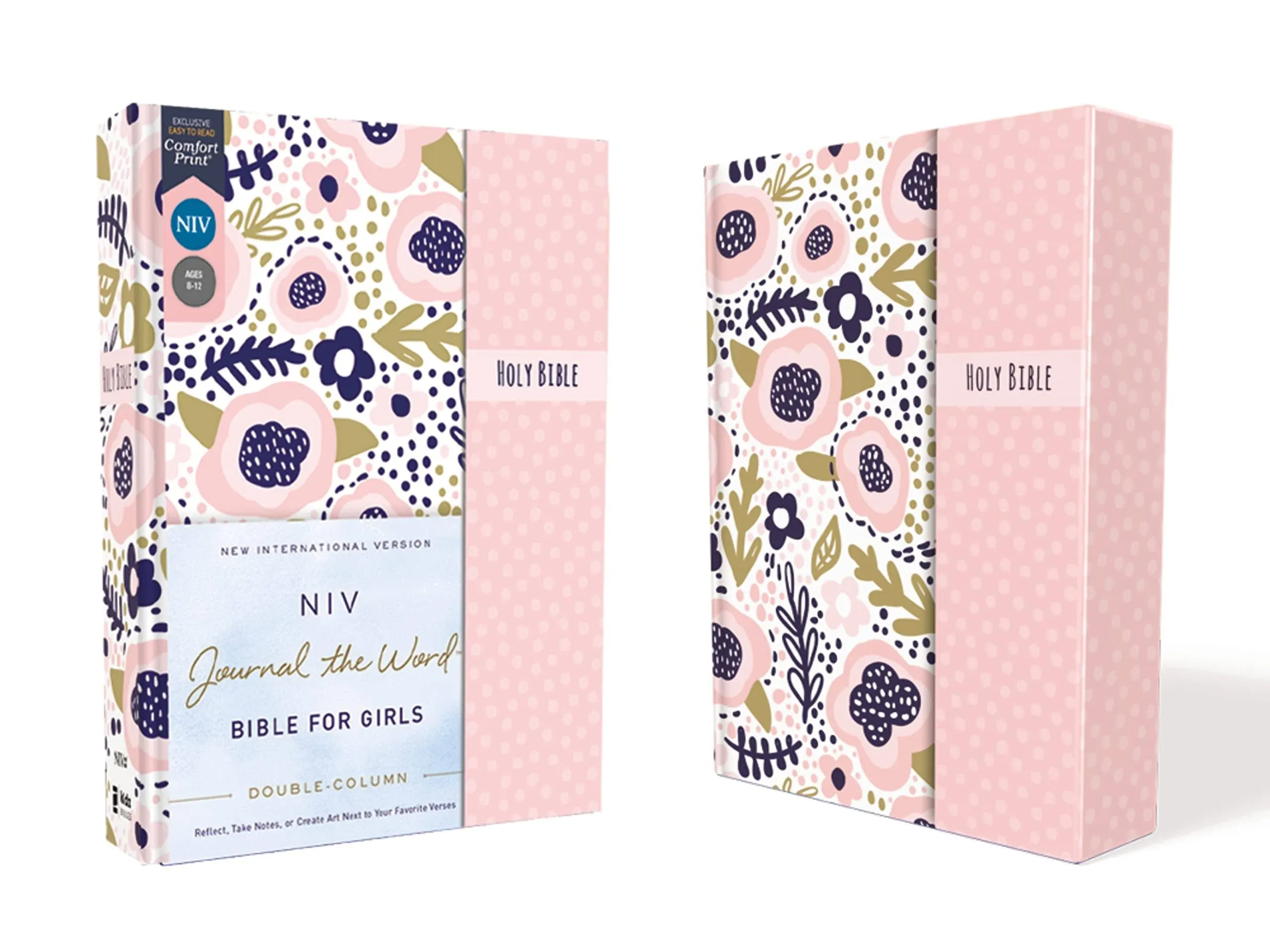 NIV, Journal the Word Bible for Girls, Double-Column, Hardcover, Pink, Magnetic Closure, Red Letter, Comfort Print: Reflect, Take Notes, Or Create Art Next to Your Favorite Verses [Book]