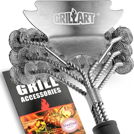 GRILLART Grill Brush and Scraper Bristle Free - Safe BBQ Brush for Grill -Stainless Grill Grate Cleaner - Safe Grill Accessories for Porcelain/Weber Gas/Charcoal Grill - Gifts for Grill Wizard/Men/Dad