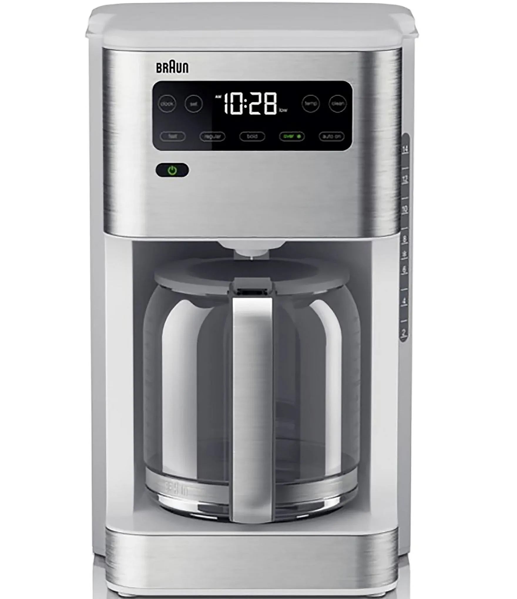 Braun PureFlavor 14-Cup Coffee Maker, White - Fast Brew System & Four Brew Options - 24-Hour Programmable Timer & 4-Hour Warming Plate - Dishwasher Safe