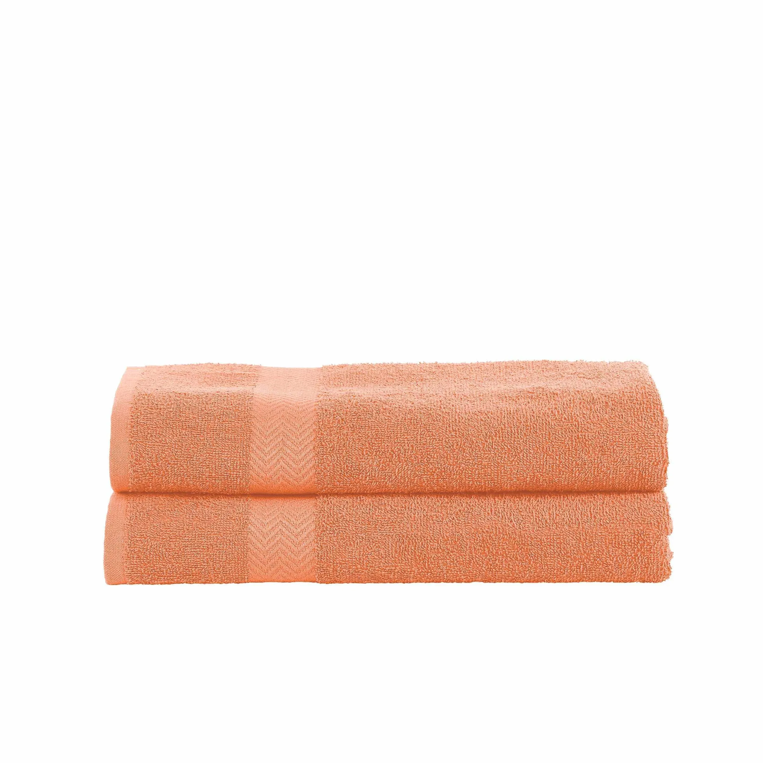 Superior Cotton Eco-Friendly 2 Piece Bathroom Bath Sheet Set Coral