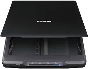 Epson Perfection V39 Color Photo & Document Scanner with Scan-To-Cloud & 4800 Optical Resolution, Black