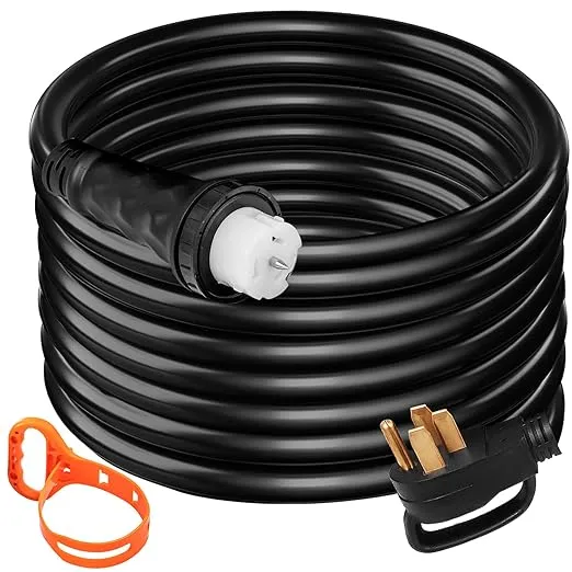 VEVOR 75ft 50 Amp Generator Extension Cord 6awg/3c+8awg/1c Generator Cord 125V 250V Generator Power Cord N14-50P & SS2-50R & CS