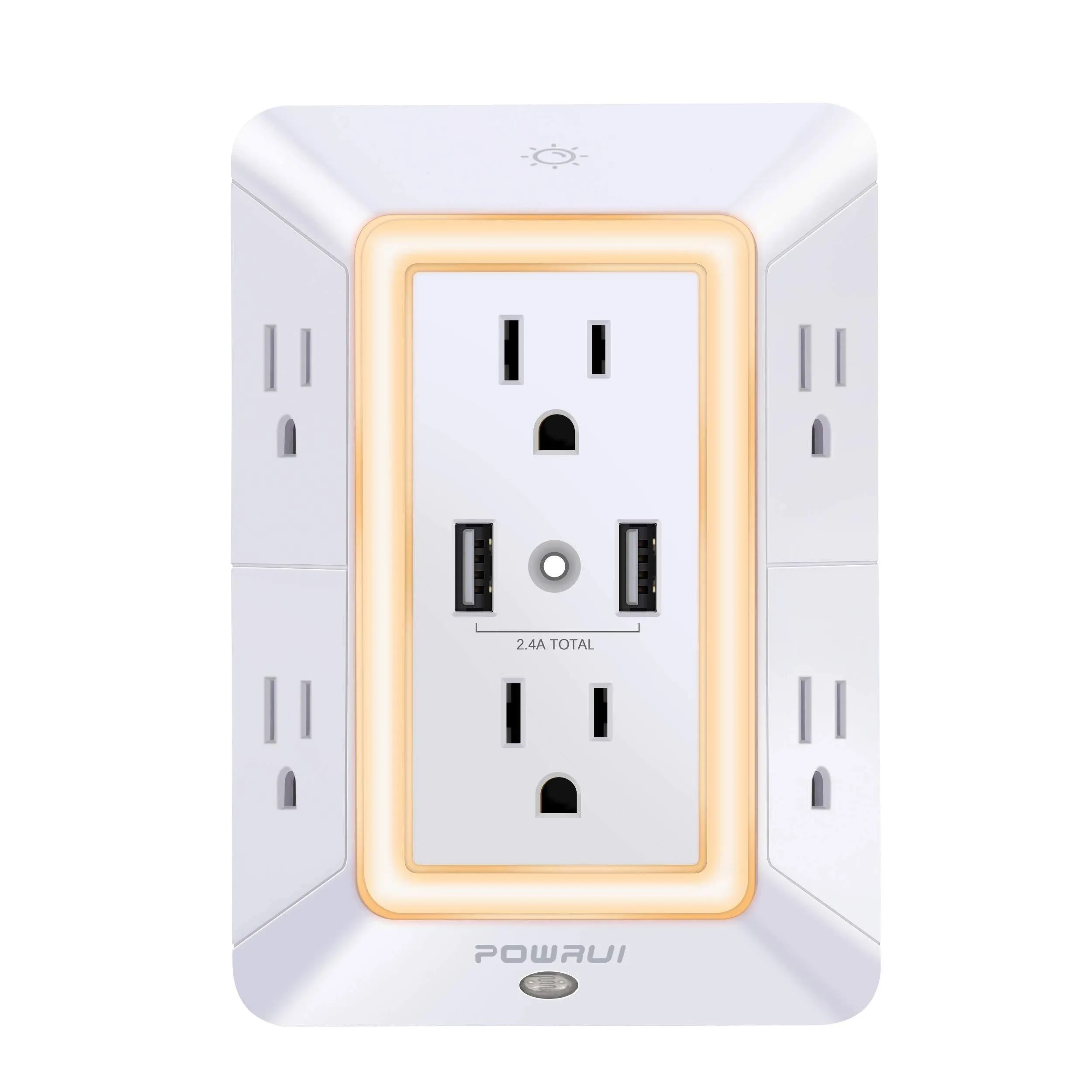 6-Outlet Extender with 2 USB Charging Ports, USB Wall Charger, Surge Protector 2