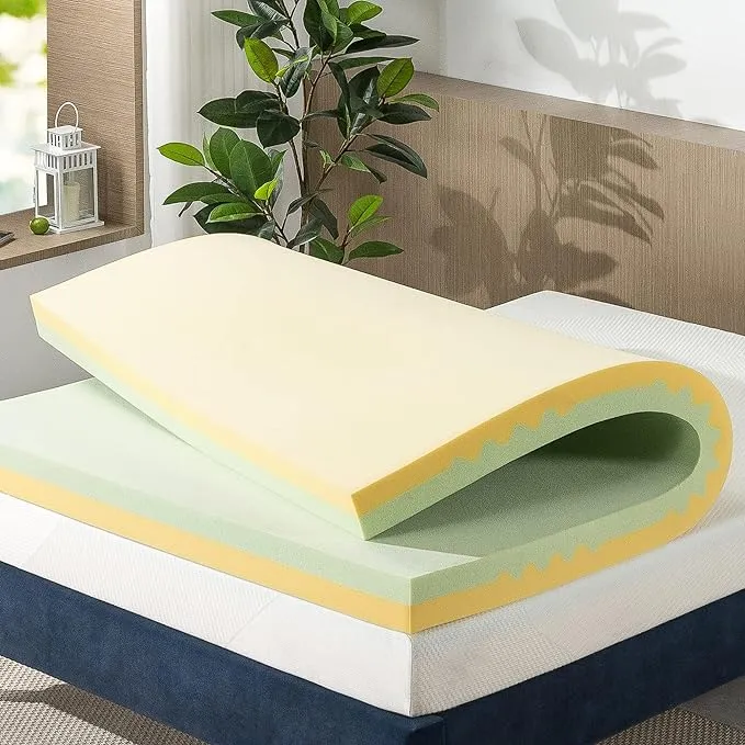 ZINUS 4 Inch Green Tea Memory Foam Mattress Topper, Smaller, More Convenient WonderBox Packaging, Pressure-Relieving Layers, CertiPUR-US Certified, Twin