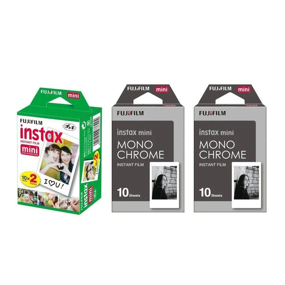 Fujifilm Instax Mini Instant Film 3-Pack Bundle Set , Twin Pack ( 20 ) + 2-Set ...