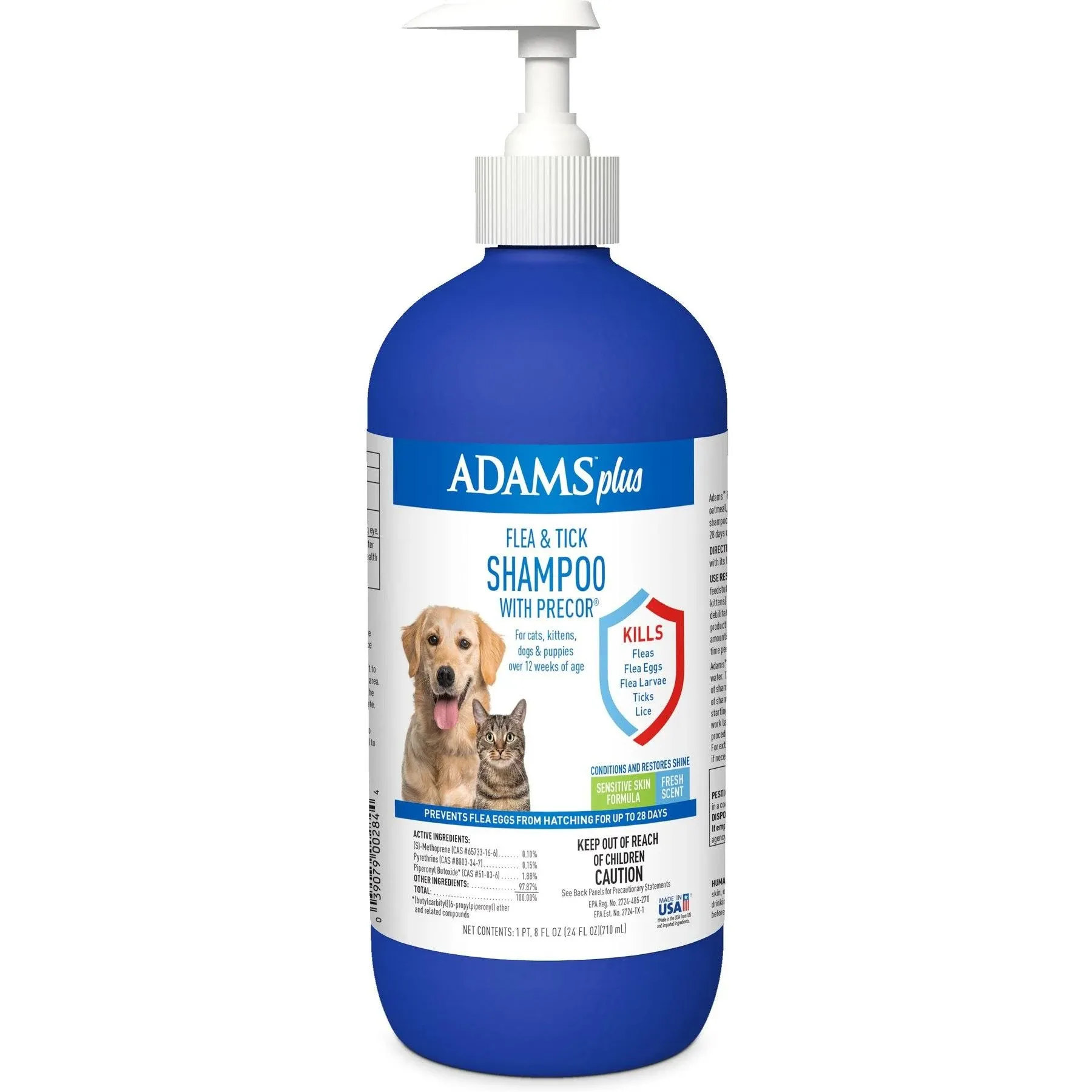 Adams Plus Flea Tick Shampoo with Precor